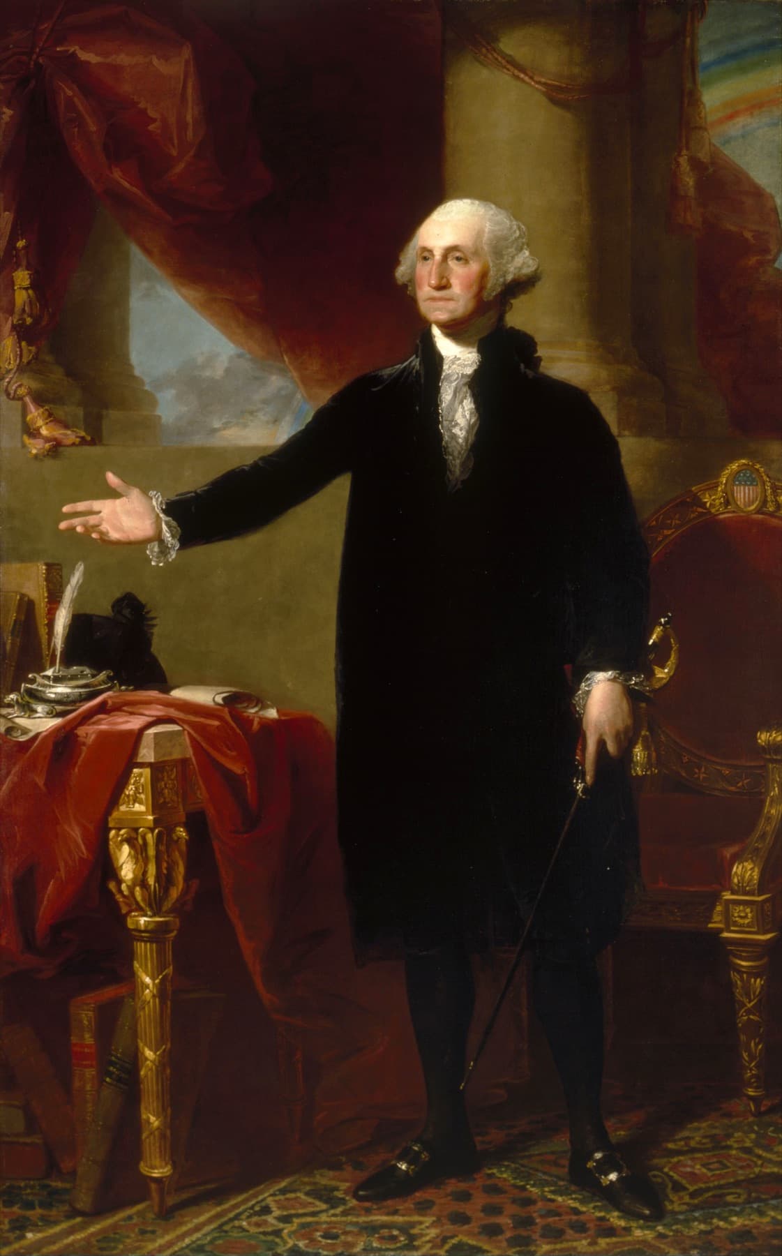 Das lebensgroße Lansdowne-Porträt von Präsident George Washington, gemalt von Gilbert Stuart im Jahr 1796.