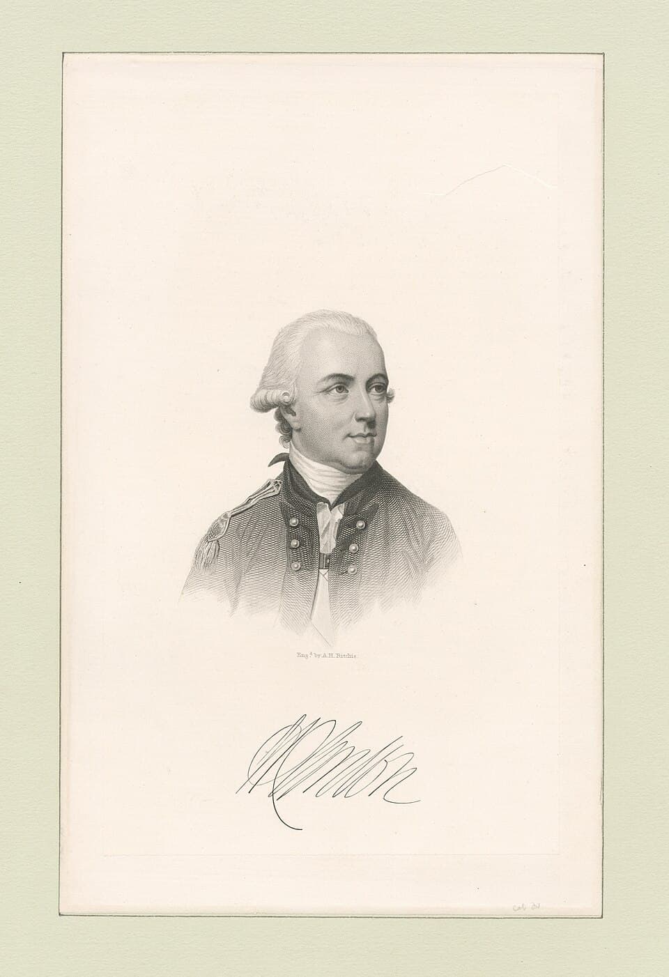 Period engraved portrait of General Sir Henry Clinton